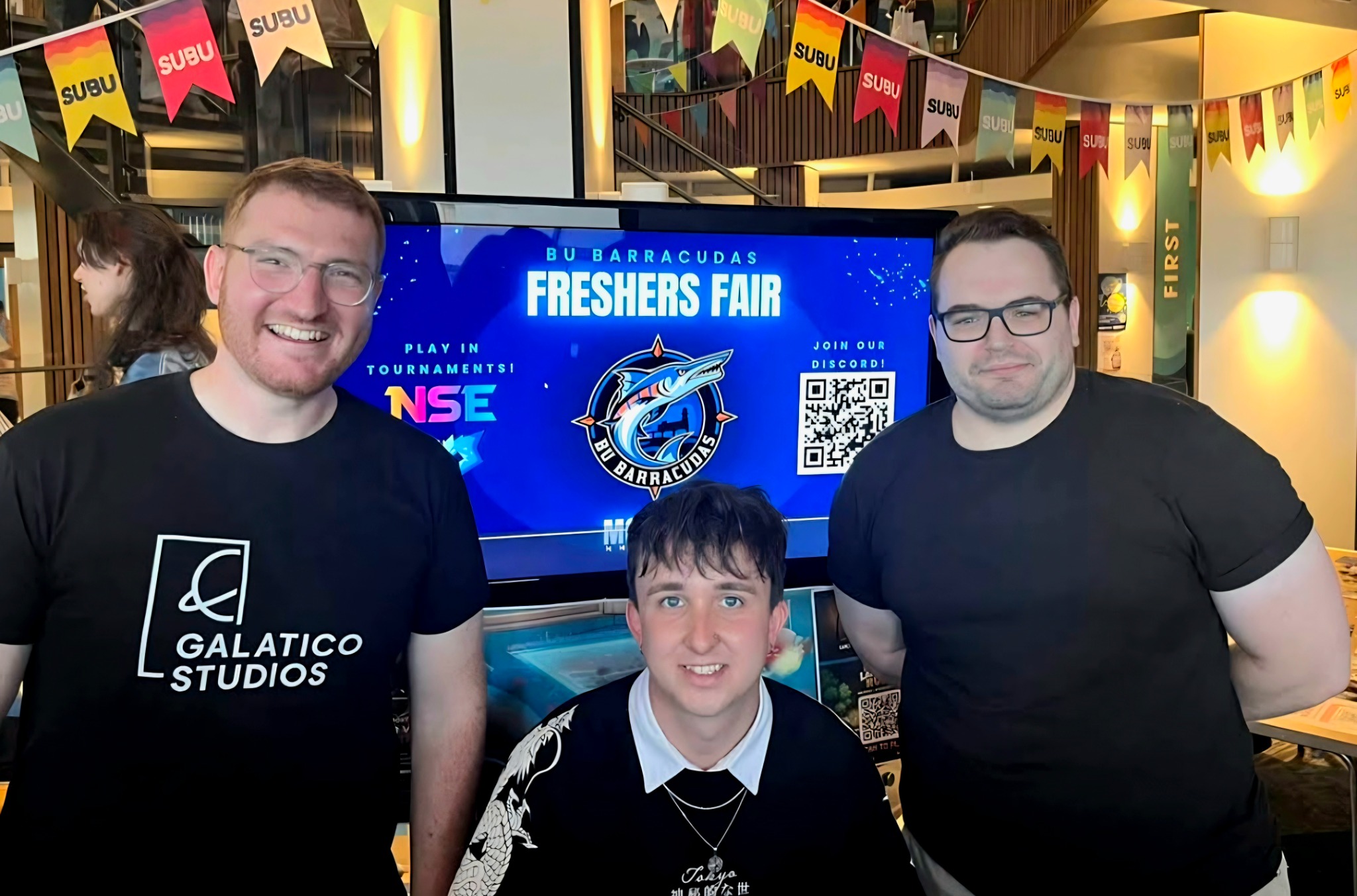 Representatives at the BU Barracudas Freshers Fair stand